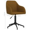 vidaXL Scaune de sufragerie pivotante 6 buc, maro, catifea