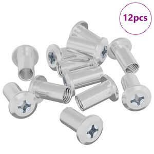 vidaXL Bucșa cu Blocare 12 pcs Nichel M6 x 15 mm Oțel