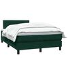 vidaXL Pat box spring cu saltea, verde &icirc;nchis, 120x220 cm, catifea