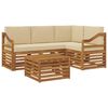vidaXL Set de canapele de exterior 5 buc. Natural și Bej Poliester