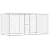 vidaXL Cușcă pentru c&acirc;ine Argintiu 400 x 200 x 200 cm Oțel Galvanizat