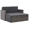 vidaXL Set mobilier de grădină cu perne, 2 piese, gri, poliratan