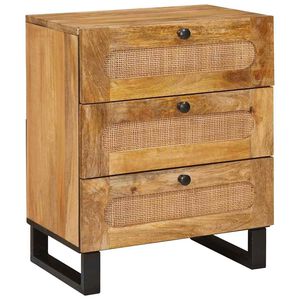vidaXL Dulap de noapte natural 50 x 33 x 62 cm Lemn de mango solid