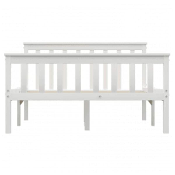 vidaXL Cadru de pat, alb, 120 x 200 cm, lemn masiv de pin