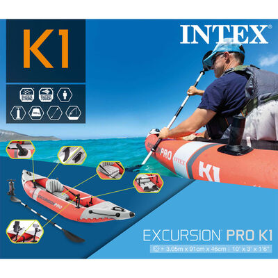 Intex Caiac gonflabil Excursion Pro K1, 305 x 91 x 46 cm