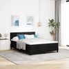 vidaXL Pat cu arcuri cu headboard Manual Negru 140 x 190 cm țesătură