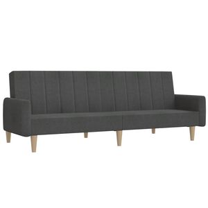vidaXL Canapea extensibilă cu 2 locuri, gri &icirc;nchis, textil