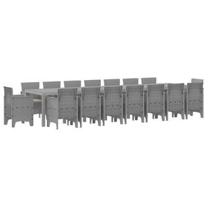 vidaXL Set de masă de grădină cu perne cu pernă 17 pcs Gri deschis PP