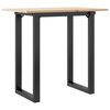 vidaXL Masă de bucătărie, cadru O, 80x50x75 cm lemn masiv pin și Oţel