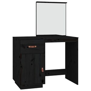 vidaXL Măsuță de toaletă, negru, 95x50x134 cm, lemn masiv de pin