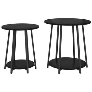 vidaXL Set măsuțe laterale 2 buc. Stejar Negru 50 x 50 x 51 cm