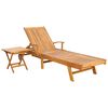 vidaXL Șezlong cu masă 2 pcs Maro 40 x 40 x 40 cm Lemn solid de tec
