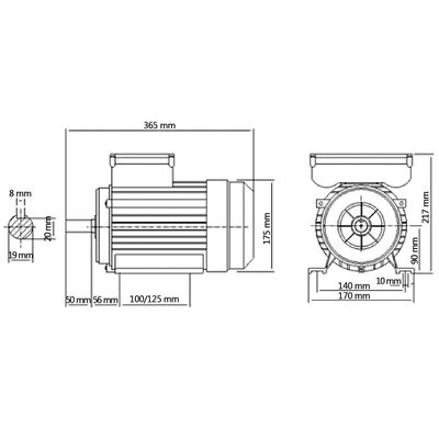 vidaXL Motor electric monofazat aluminiu 2,2 kW / 3CP 2 poli 2800 RPM