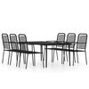 vidaXL Set de mobilier pentru grădină, 7 piese, negru