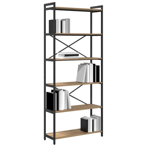 vidaXL Raft pentru cărți Stejar Artizanal 40 x 30 x 85 cm