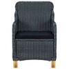 vidaXL Set mobilier exterior cu perne, 9 piese, gri &icirc;nchis, poliratan