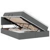 vidaXL Pat cu saltea și spațiu de depozitare Gri &icirc;nchis 140 x 200 cm