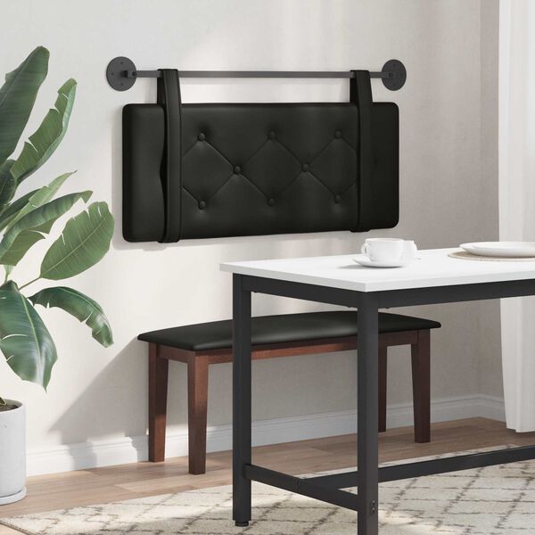 vidaXL Cap de pat suspendat Pe perete Negru 100 cm Piele artificială