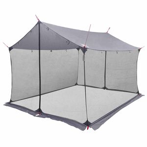 vidaXL Cort de camping cu pereți din plasă Gri și Portocalie