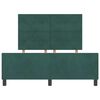 vidaXL Pat cu arcuri cu headboard Verde &icirc;nchis 140 x 200 cm Catifea