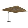 vidaXL Umbrelă de grădină în consolă cu stâlp din aluminiu 400x300 cm, gri taupe