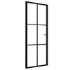 vidaXL Ușă de interior, negru, 76x201,5 cm, sticlă ESG și aluminiu