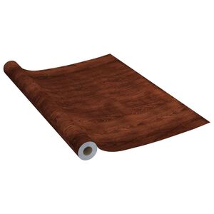 vidaXL Folie de mobilier autoadezivă, stejar &icirc;nchis, 500 x 90 cm, PVC
