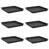 vidaXL Tavă Pătrată pentru Flori 6 buc. Negru 36 x 36 x 2,5 cm Plastic