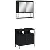 vidaXL Set mobilier de baie, 2 piese, negru, lemn compozit