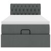 vidaXL Cadru de pat otoman cu saltele Gri închis 90x190cm țesătură