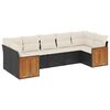 vidaXL Set canapele de grădină cu perne, 7 piese, negru, poliratan