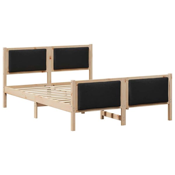 vidaXL Cadru de pat cu headboard Negru 160 x 200 cm țesătură