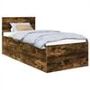 vidaXL Cadru de pat Stejar fumuriu 90 x 190 cm Lemn compozit