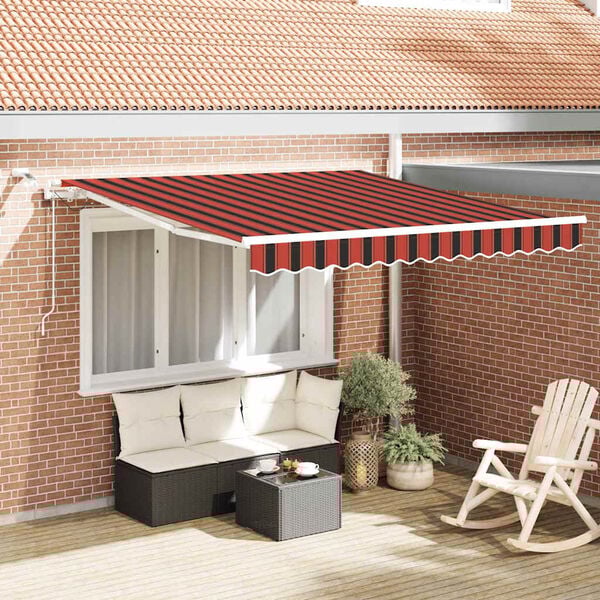 vidaXL Cortina Retractabilă Portocalie și maro 300 x 250 cm