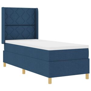 vidaXL Pat cu arcuri cu benzi LED albastru 80 x 200 cm țesătură