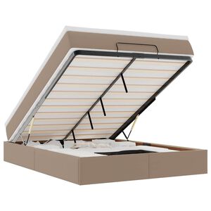 vidaXL Cadru de pat otoman cu saltea Cappucino piele artificială