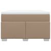 vidaXL Pat box spring cu saltea, cappuccino, 120x190cm piele ecologică