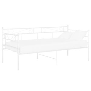 vidaXL Cadru pat canapea, alb, 90x200 cm, metal
