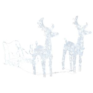 vidaXL Decorațiune de Crăciun cu reni și sanie 160 LED-uri 130cm acril