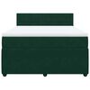 vidaXL Pat box spring cu saltea, verde &icirc;nchis, 140x190 cm, catifea