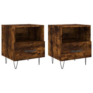 vidaXL Noptiere, 2 buc., stejar fumuriu, 40x35x47,5 cm, lemn compozit
