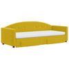 vidaXL Pat de zi cu extensie și sertare, galben, 80x200 cm, catifea