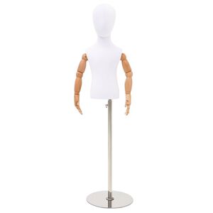 vidaXL Manechin Ajustabil 120-157 cm cu Bază Unisex PP Alb 120-157 cm