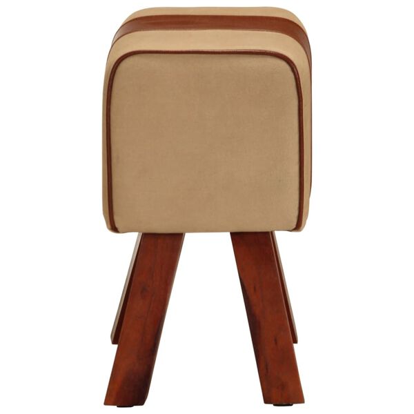 vidaXL Bancă Bok gimnastică maro 38 cm piele naturală/lemn masiv mango