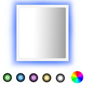 vidaXL Oglindă de baie cu LED, alb, 40x8,5x37 cm, acril