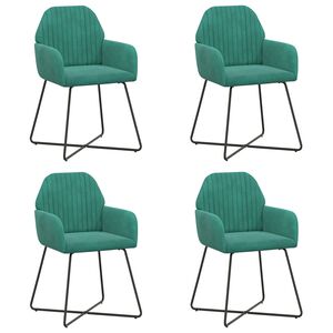 vidaXL Scaune de dining 4 buc. Catifea Turcoaz 55 x 50 x 84 cm