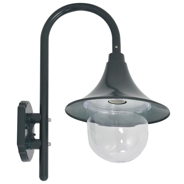 vidaXL Lampă de perete de grădină E27, verde închis, 42 cm, aluminiu