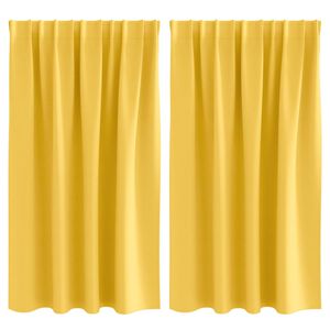 vidaXL Perdele Opaque cu Inel 2 buc. Galben muștar 140 x 140 cm