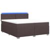 vidaXL Pat box spring cu saltea și LED Maro &icirc;nchis 200 x 200 cm