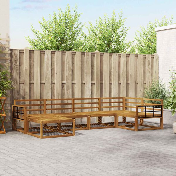 vidaXL Set de canapele de exterior 6 pcs natural Lemn Solid de Acacia